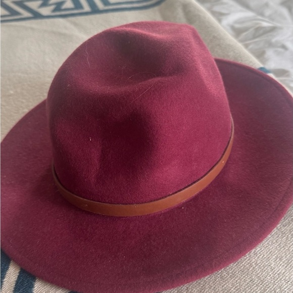 Free People Burgundy Hat with Tan Band - Picture 5 of 6